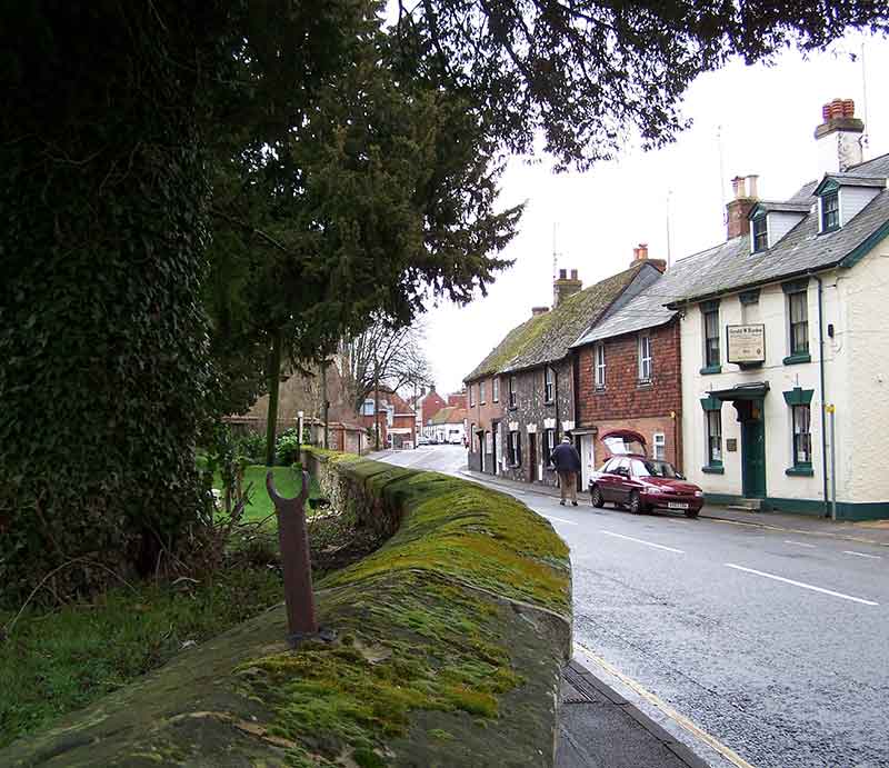 A typical street with cottages.